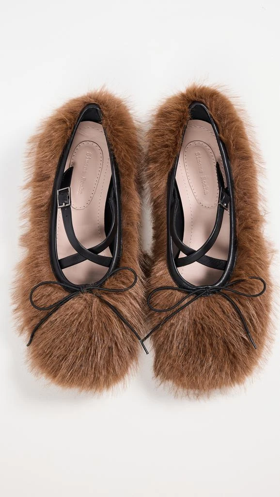 Simone Rocha Faux Fur Crisscross Ballerina Flats 1