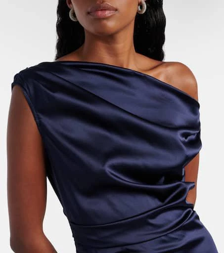 Staud Elyse pleated silk-blend maxi dress 4