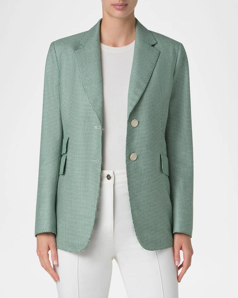Akris Single-Breasted Cashmere Pepita Jacket 4
