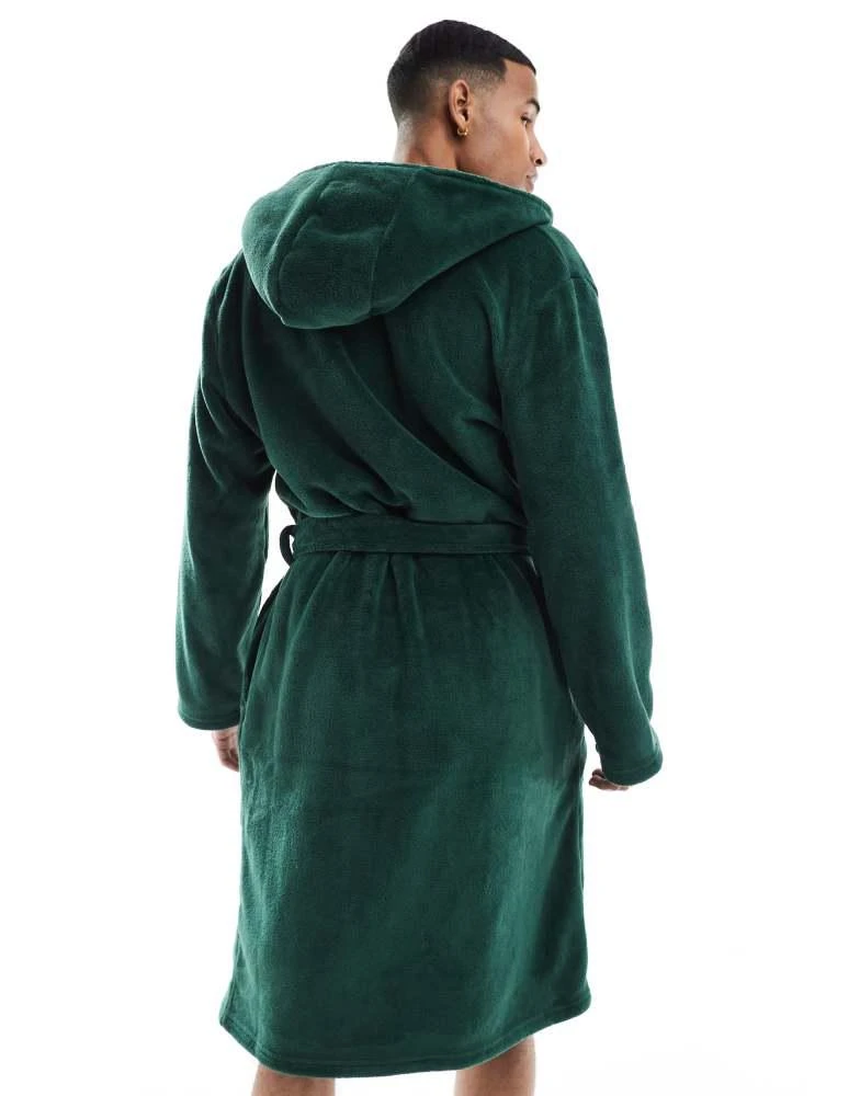 Urban Threads Urban Threads fleece robe in forest green 4