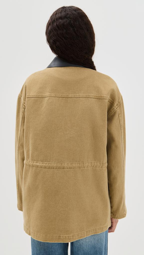 Pixie Market Faux Leather Collar Barn Jacket