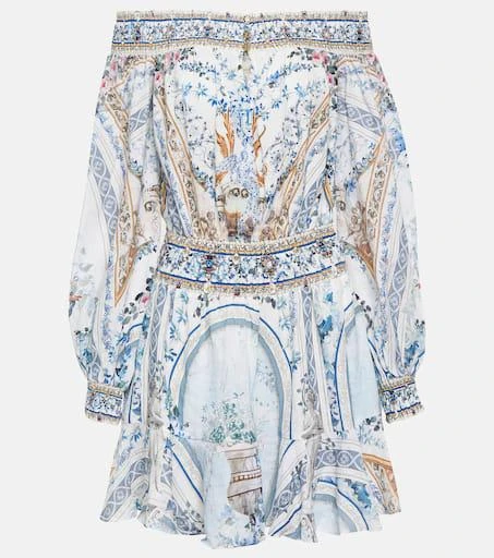 Camilla Embellished floral off-shoulder minidress 1