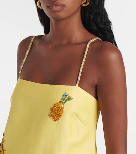 ALÉMAIS Diamond Dancer linen-blend midi dress 4