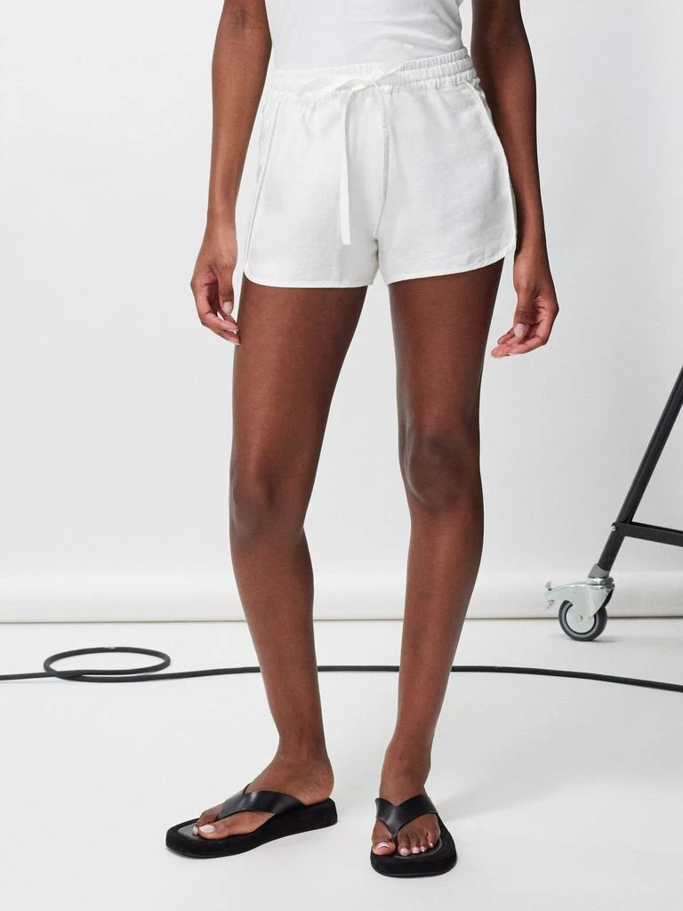 Renata Brenha Oferenda floral-embroidered upcycled cotton shorts 1
