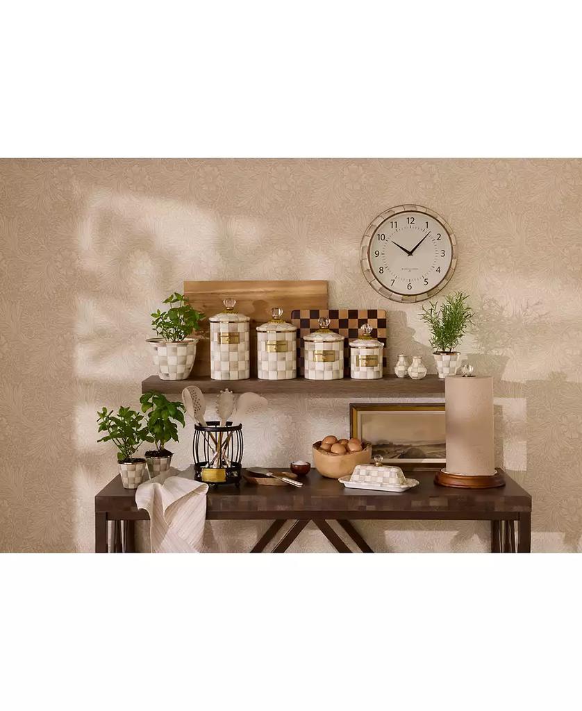 MacKenzie-Childs Mocha Check Wood Paper Towel Holder