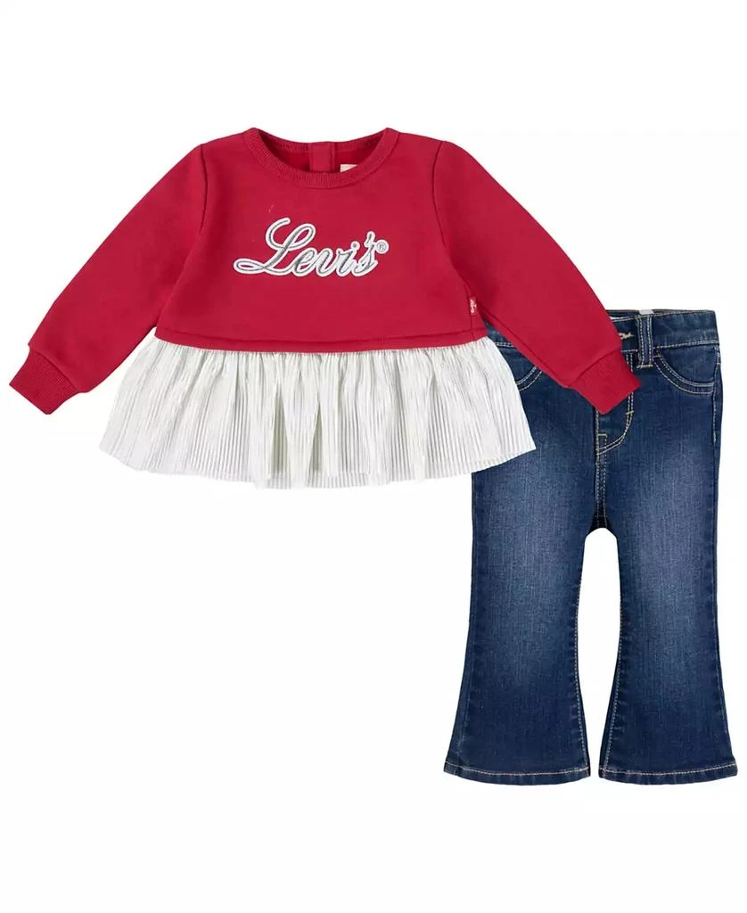 Levi's Infant Girls Sparkle Crew and Jeans, 2-Piece Set 2