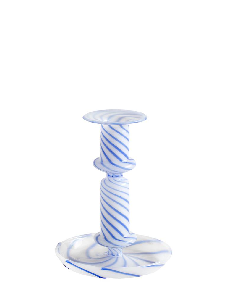 HAY Flare Stripe Milk Glass Candlestick