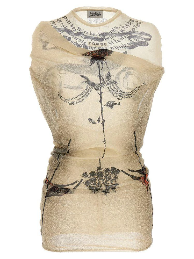 Jean Paul Gaultier Jean Paul Gaultier The Short Tattoo Rose and Bird Dress 1