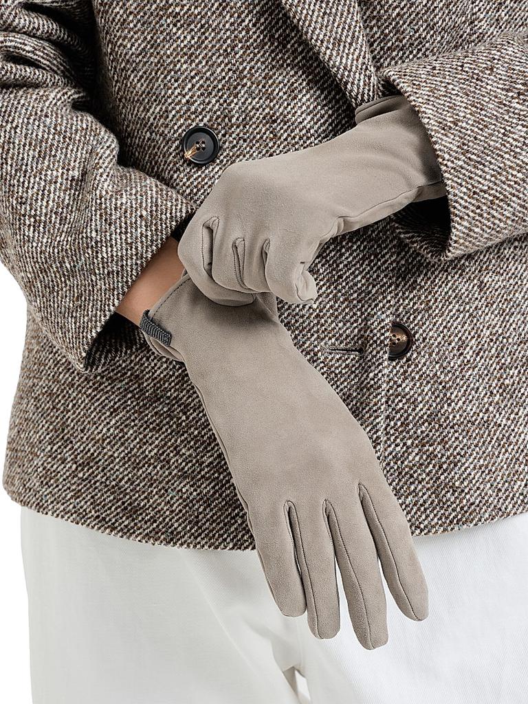 Brunello Cucinelli Suede Gloves with Monili