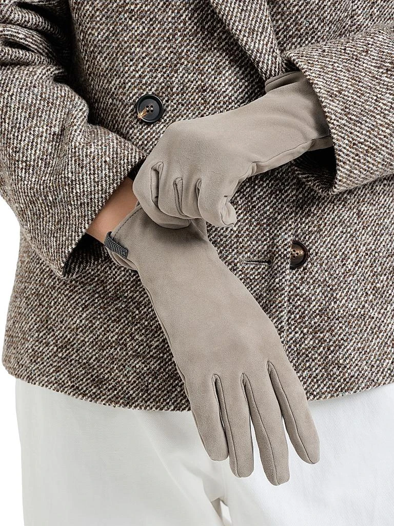 Brunello Cucinelli Suede Gloves with Monili 2