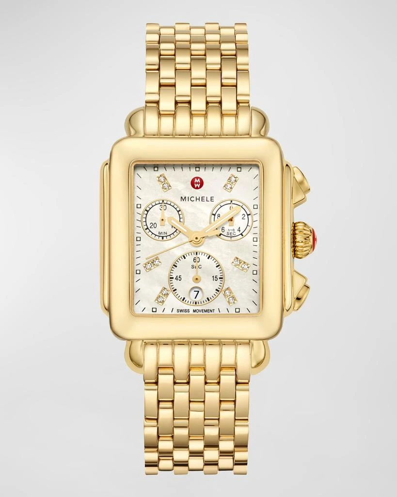 Michele Deco Gold-Tone Diamond Dial Watch 1
