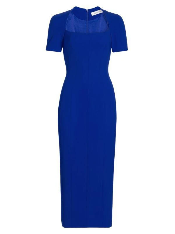 PRABAL GURUNG Square-Neck Short-Sleeve Midi-Dress 6