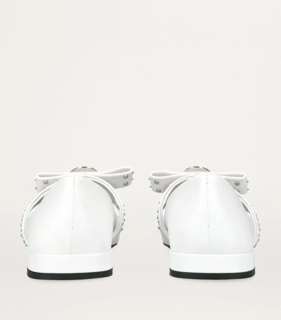 Versace Leather Gianni Ribbon Ballet Flats 2