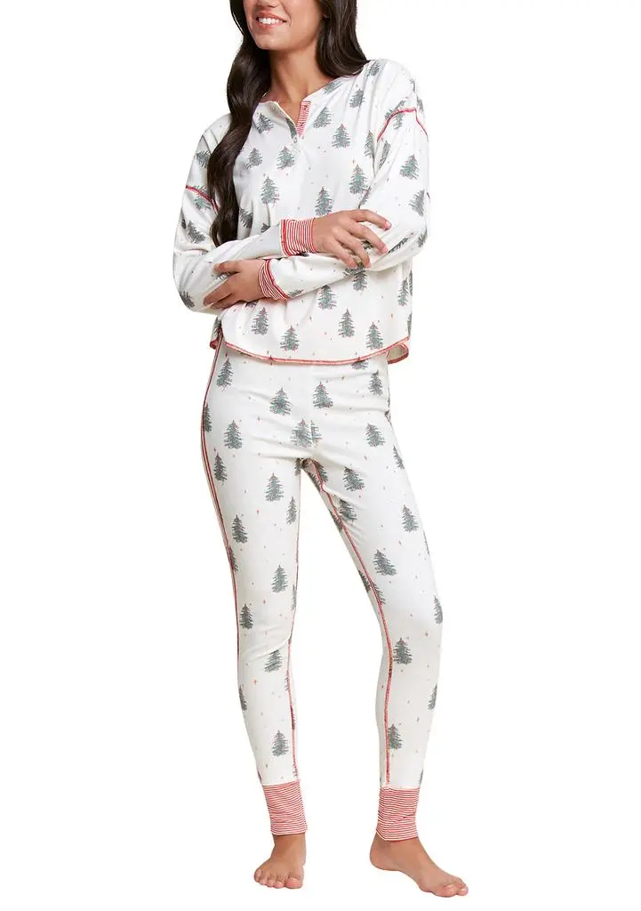 Honeydew Intimates Back in Bed Rib Long Henley Set