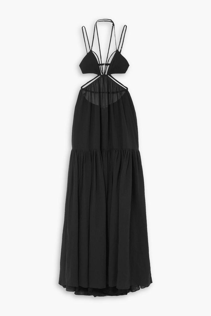 Nensi Dojaka Open-back cutout cotton-voile maxi dress