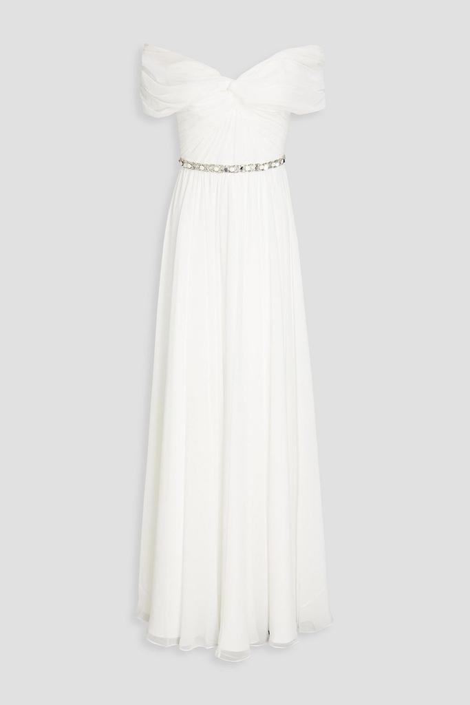 Jenny Packham Crystal-embellished chiffon bridal gown