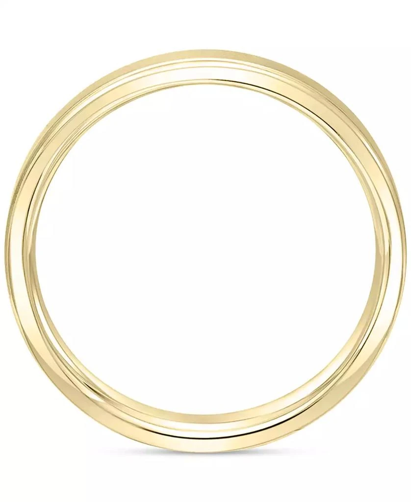 Macy
s Men
s Satin Finish Beveled Edge Band in 18k Gold-Plated Sterling Silver (Also in Sterling Silver) 5