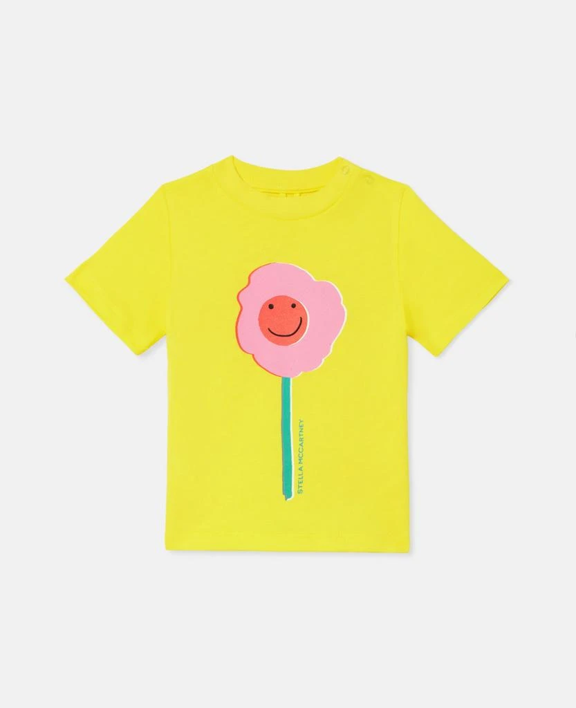 Stella McCartney Stella McCartney - Smiley Flower Motif T-Shirt, White, Size: 12m 1