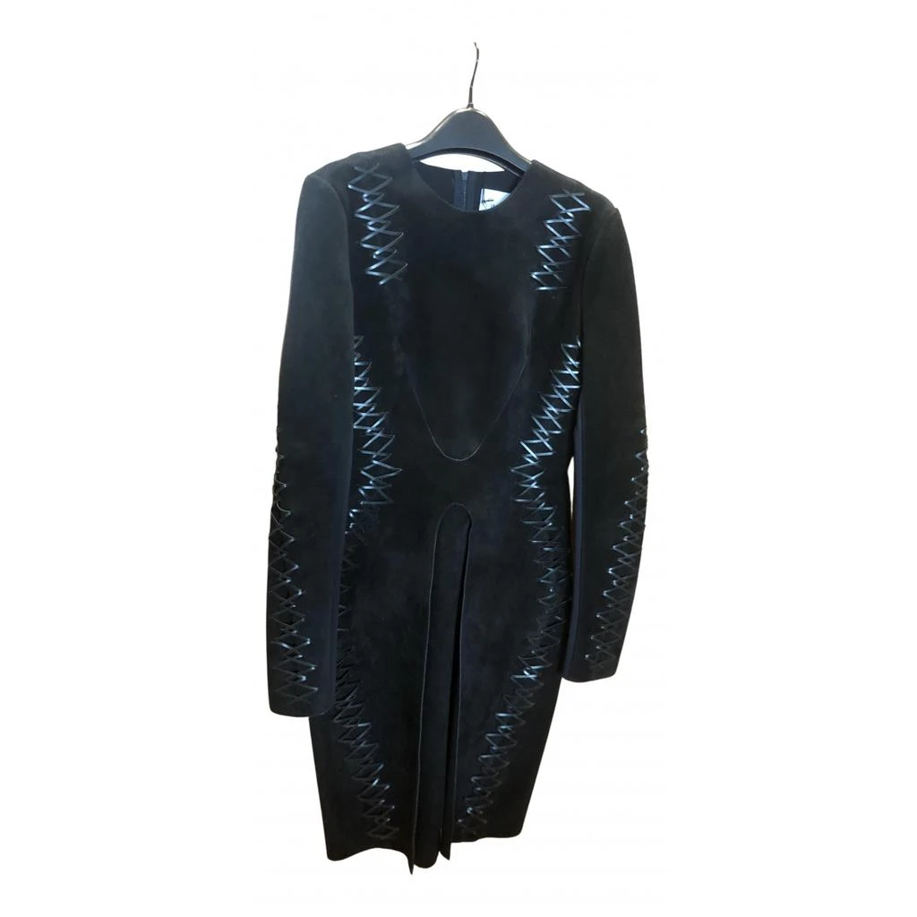 dion lee leather dress Dion Lee Black Leather Short Sleeve Dress Size 8 UK