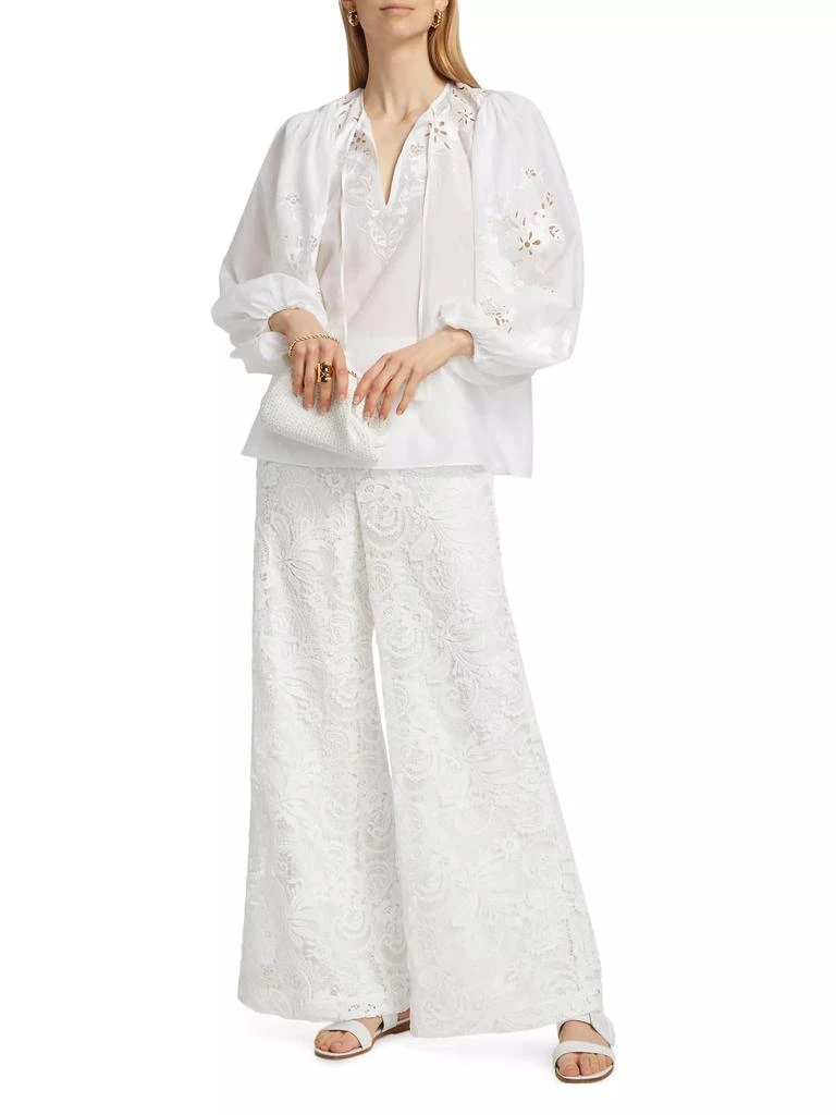 Kobi Halperin Gloria Embroidered Cotton-Silk Voile Blouse 2
