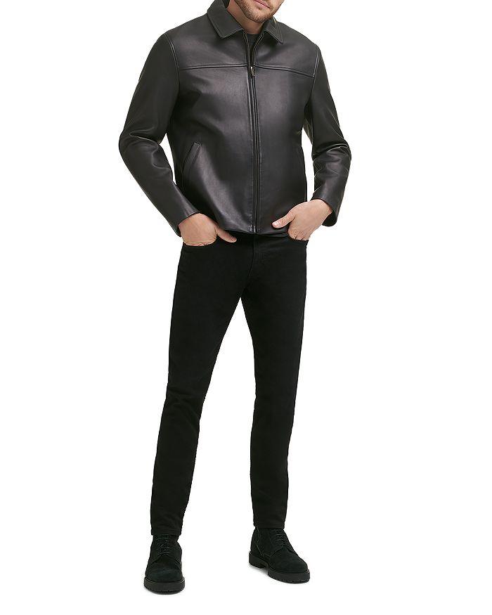 Cole Haan Zip Front Leather Jacket
