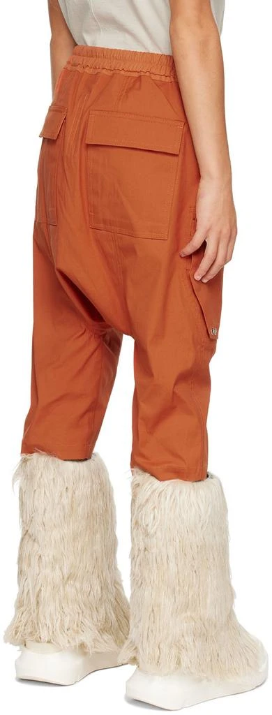 Rick Owens Kids Orange Pods Long Cargo Shorts 3