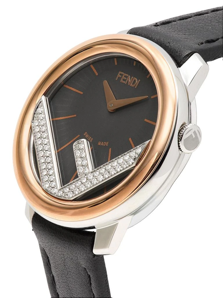 28mm stainless steel and leather strap Fendi watch Shop 28MM Run Away Stainless Steel, Ion-Plated Rose Gold  main image 3