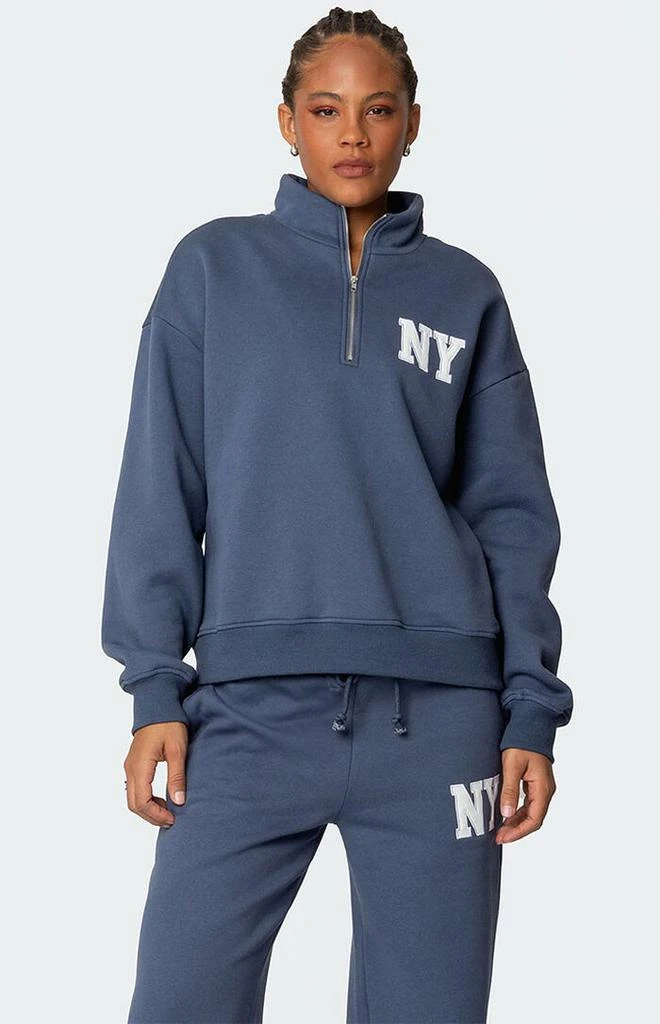 Edikted NY Quarter Zip Sweatshirt 1
