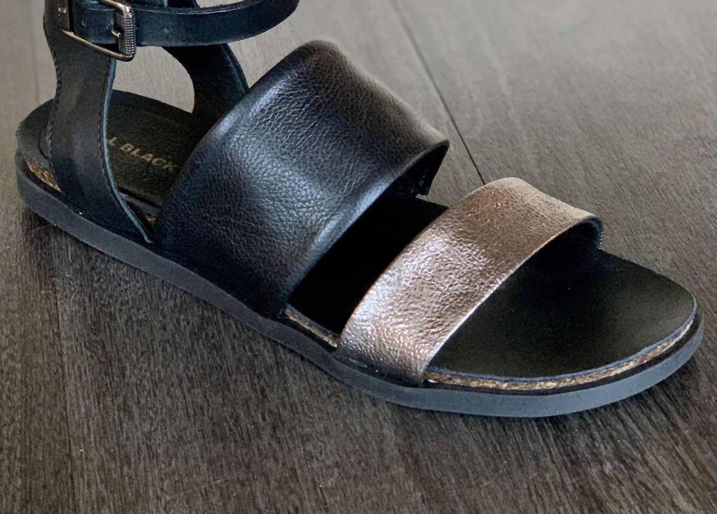 All Black Pompeii Sandal In Black/pewter
