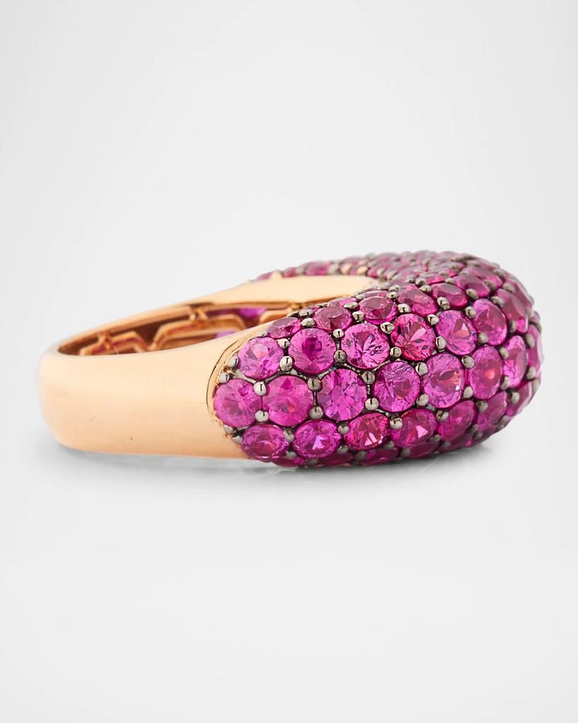 Piranesi 18K Rose Gold Deep Pink Sapphire Dome Ring, Size 8 4