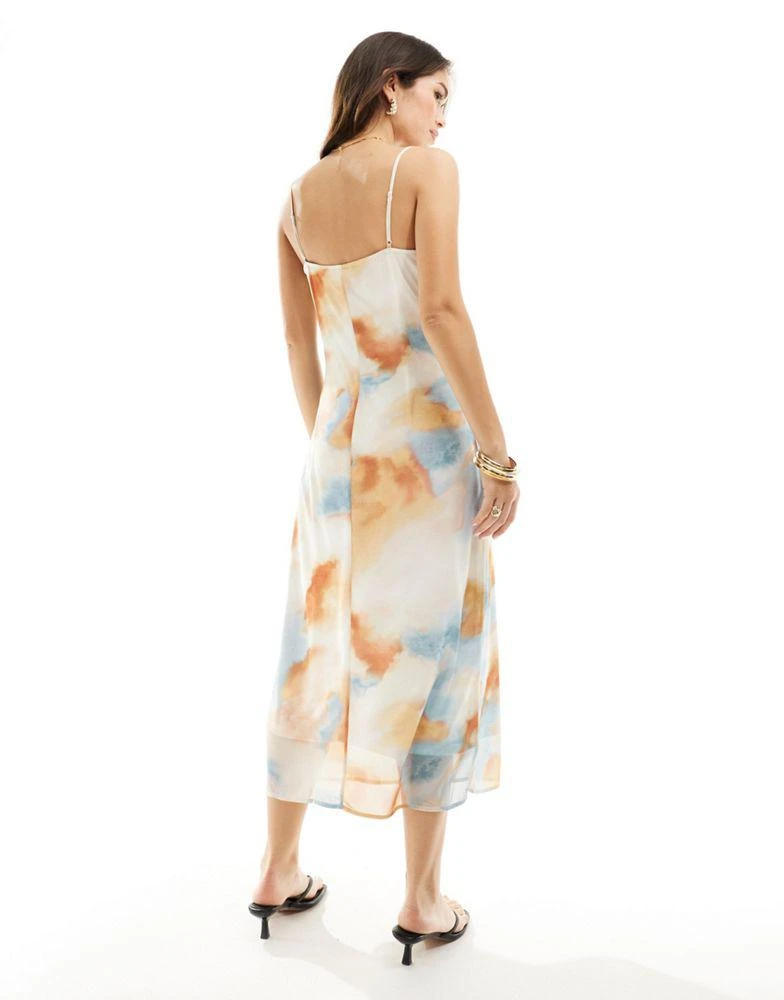 Vila Vila cowl neck cami maxi dress in abstract dream print 3
