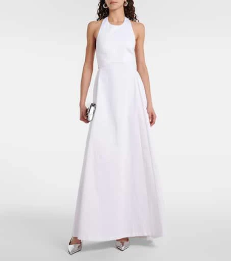 Adriana Degreas Halterneck cotton-blend maxi dress 2