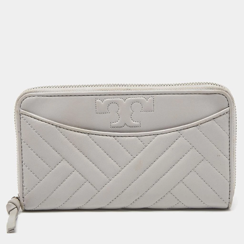 Tory Burch Tory Burch Grey Leather Alexa Continental Wallet 1