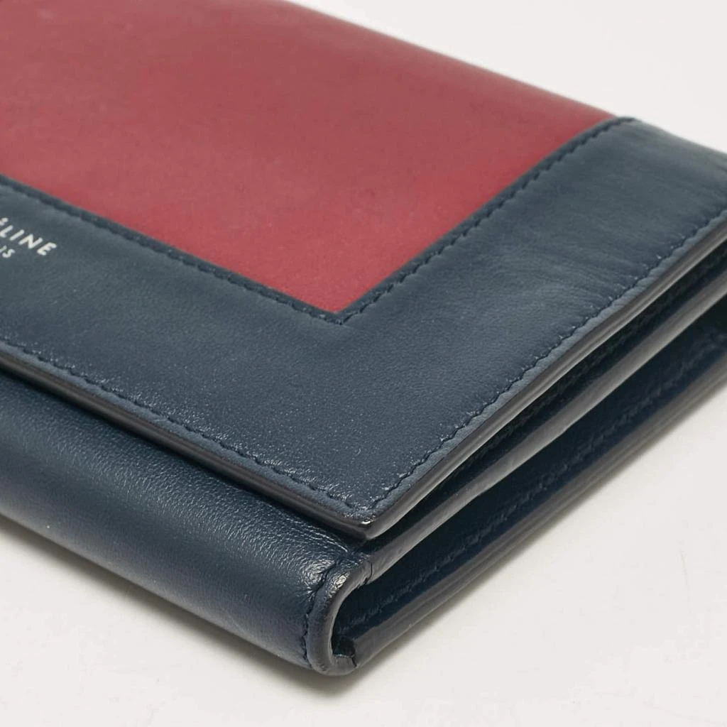 Celine Celine Navy Blue/Burgundy Leather Frame Trifold Wallet 18