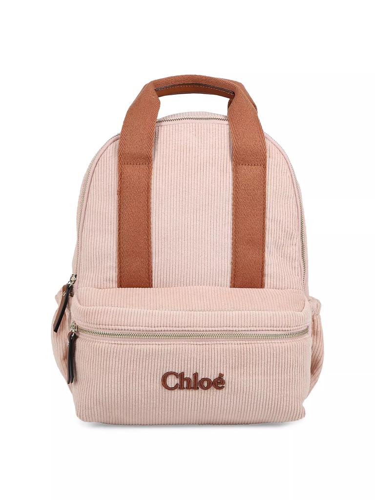 Chloé Girl's Logo Corduroy & Leather Backpack
