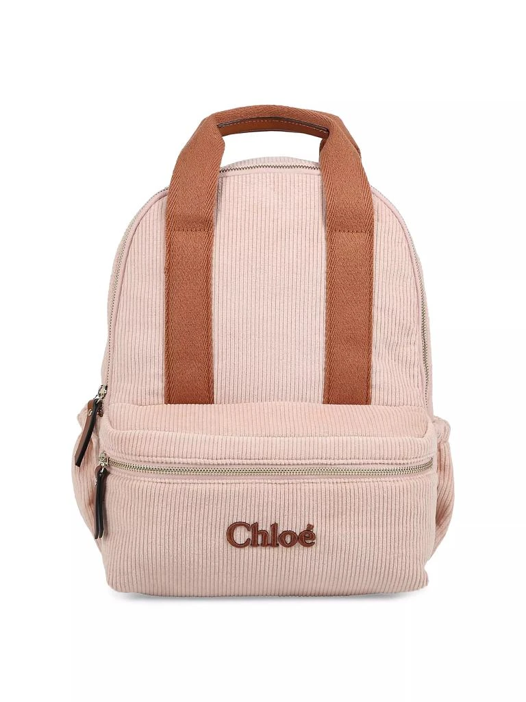 Chloé Girl's Logo Corduroy & Leather Backpack 1