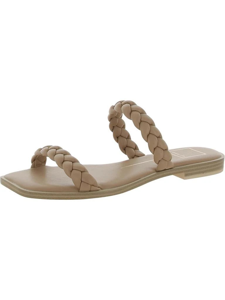 Dolce Vita Iwana Womens Braided Faux Leather Slide Sandals 1