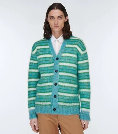 Marni Striped mohair-blend cardigan 3