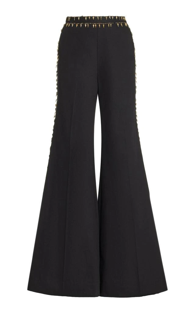 Cucculelli Shaheen Cucculelli Shaheen - Gilded Thorns Cotton Twill Pants - Black - US 6 - Moda Operandi 1