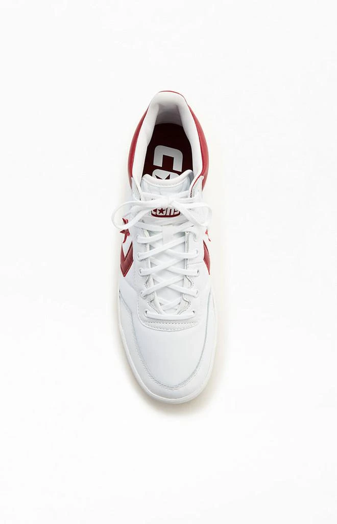 Converse White & Burgundy Fastbreak Pro Shoes 5