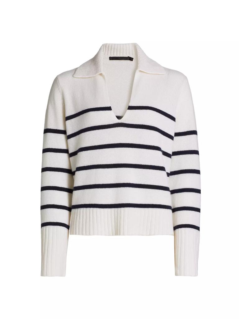 Jenni Kayne Frances Striped Cashmere Polo Sweater