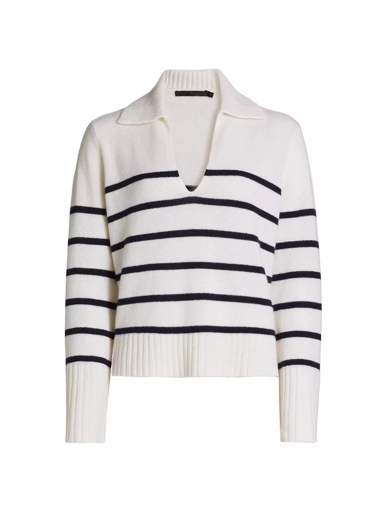 Jenni Kayne Frances Striped Cashmere Polo Sweater 1