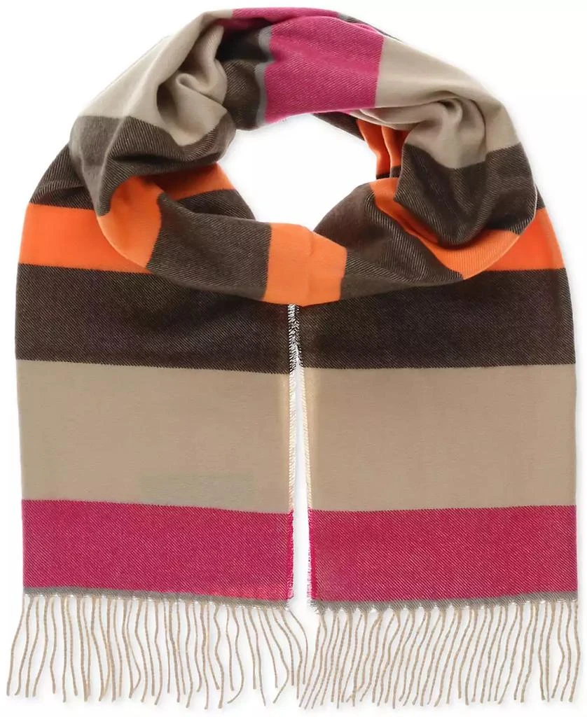 Fraas Women's Striped Fringe-Trim Scarf 1