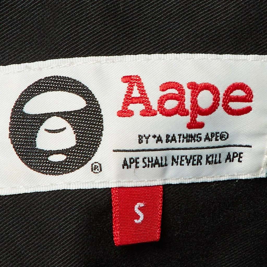 A Bathing Ape A Bathing Ape Black Cotton Applique Detail Shirt S 4