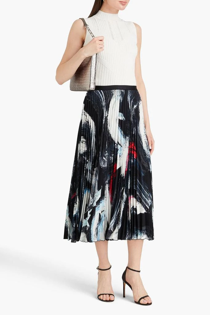 Diane von Furstenberg Mkayla pleated printed crepe midi skirt 2