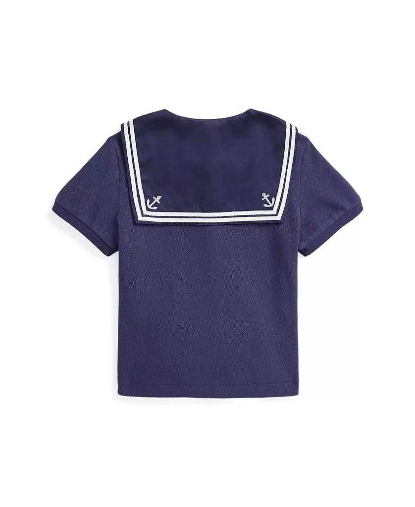 Ralph Lauren Toddler and Little Girls Stretch Mesh Sailor Polo Shirt 2