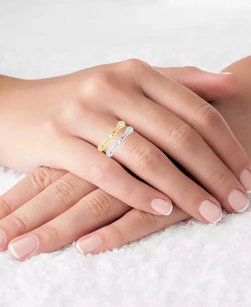 Macy
s 2-Pc. Set Cubic Zirconia Bezel Stack Rings in Sterling Silver 
14k Gold-Plate 2