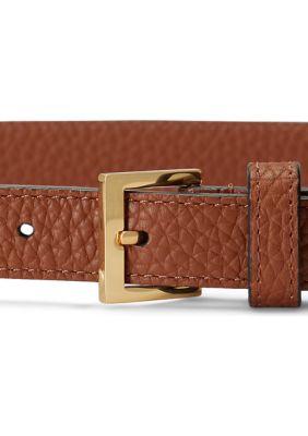Ralph Lauren Ralph Lauren Pebbled Leather Skinny Belt