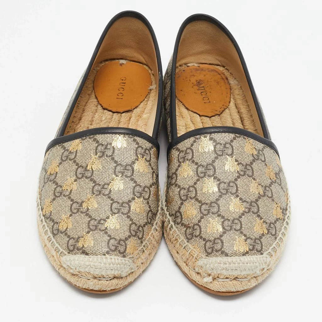 Gucci Gucci Beige/Brown GG Supreme Canvas Bee Espadrilles Flats Size 38 3