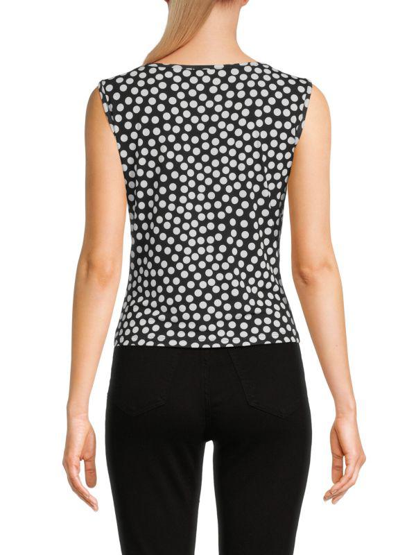 Renee C. Polka Dot Cowl Neck Top